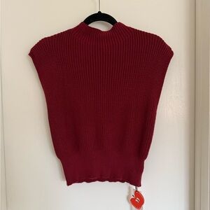 Red Sleeveless Sweater